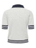 Tops - Onlsunny Ss Pointelle Polo Knit van Only