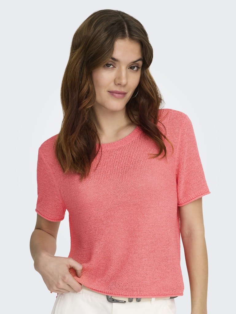 Sugar coral Tops - Onlsunny S/S Pullover Knit Noos - SS26 van Only