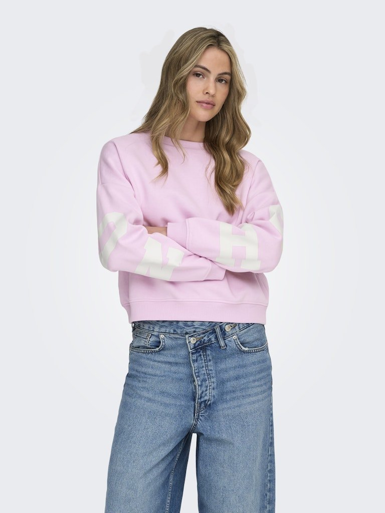 Onlsweat L/S Back/Sleeve Print Sweater Noos van Only – Sweaters voor dames | Meisjes Brugge