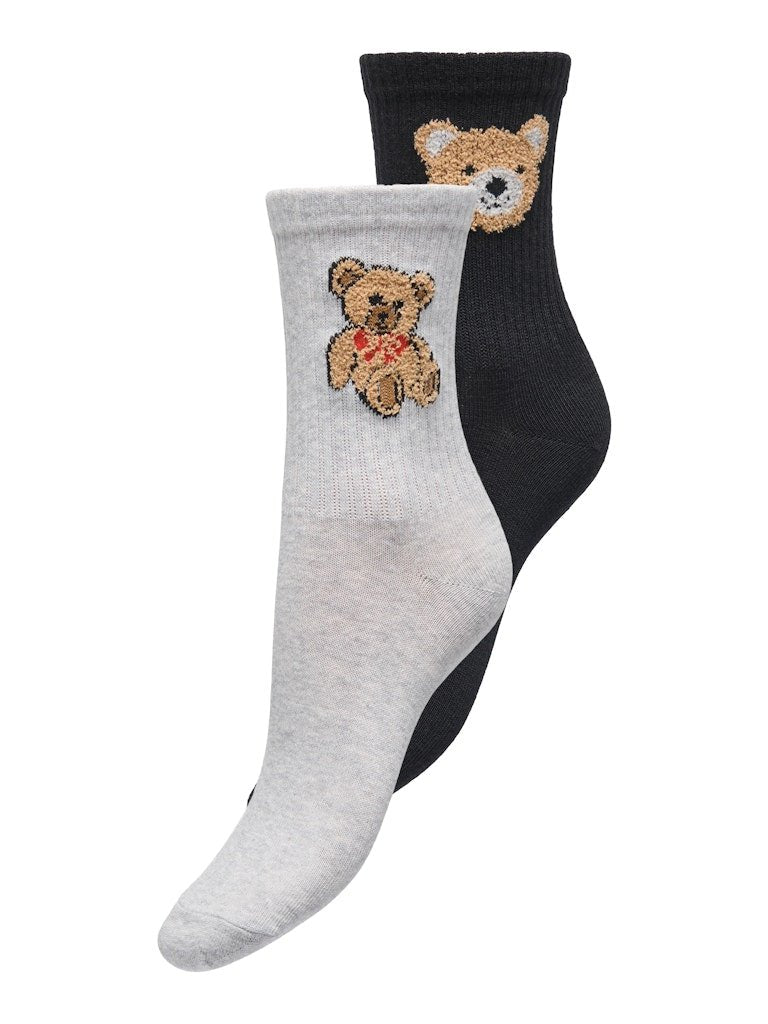 Black ONE SIZE Sokken - Onlteddy Chenille 2-Pack Socks van Only