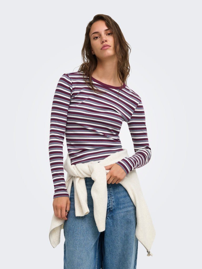 Onlval L/S O-Neck Stripe Top van Only – Tops voor dames | Meisjes Brugge