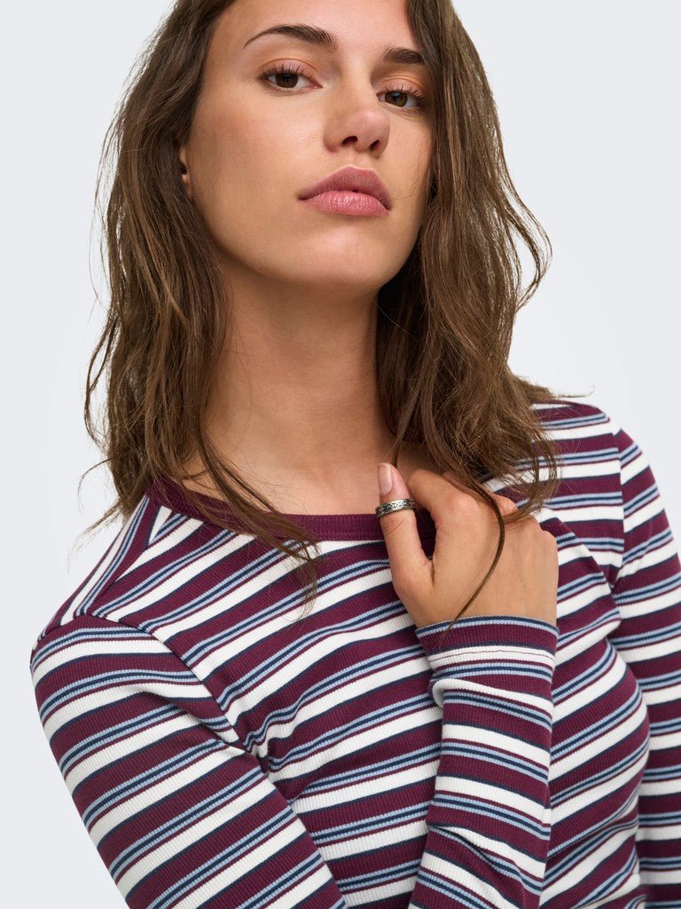 Onlval L/S O-Neck Stripe Top van Only – Tops voor dames | Meisjes Brugge