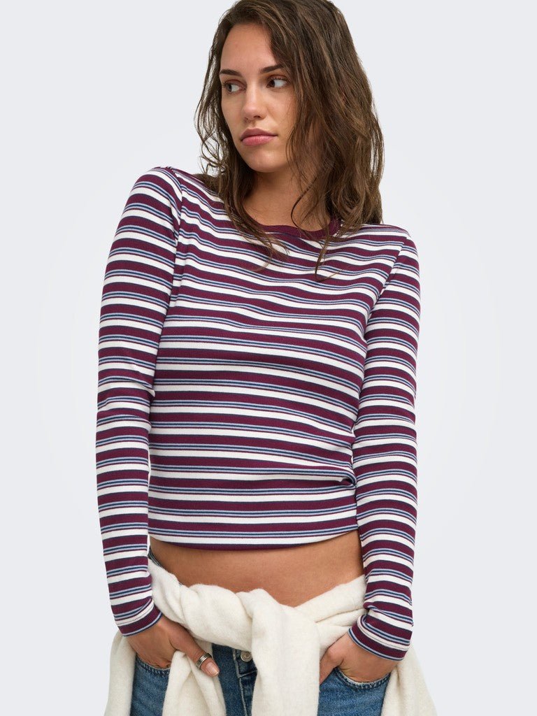 Onlval L/S O-Neck Stripe Top van Only – Tops voor dames | Meisjes Brugge