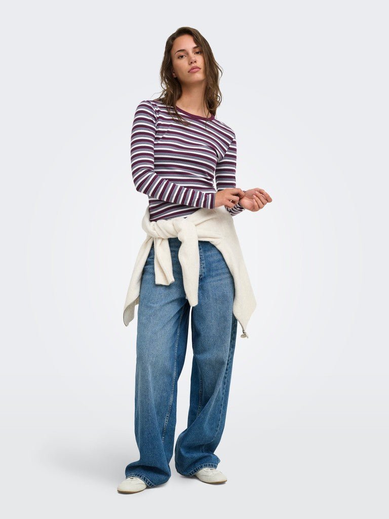 Onlval L/S O-Neck Stripe Top van Only – Tops voor dames | Meisjes Brugge