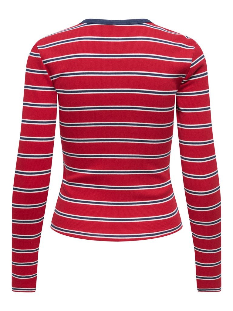 Onlval L/S O-Neck Stripe Top van Only – Tops voor dames | Meisjes Brugge
