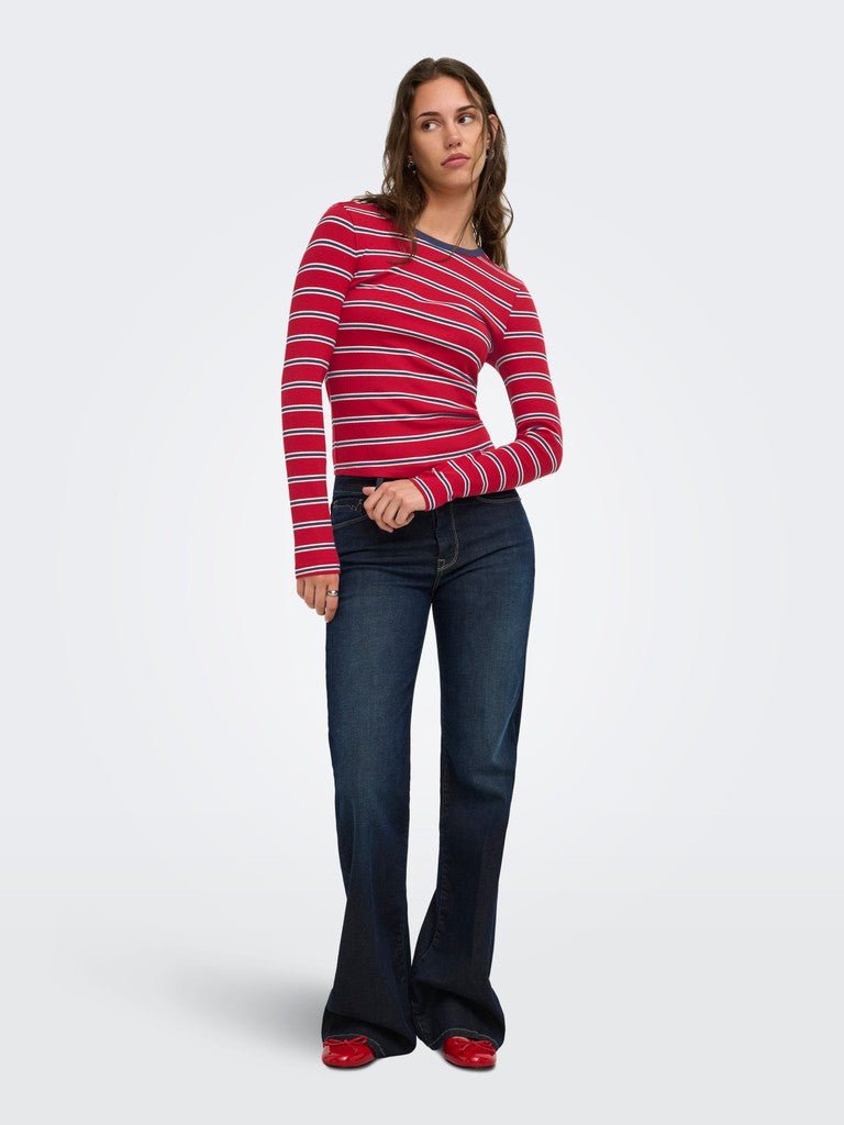 Onlval L/S O-Neck Stripe Top van Only – Tops voor dames | Meisjes Brugge