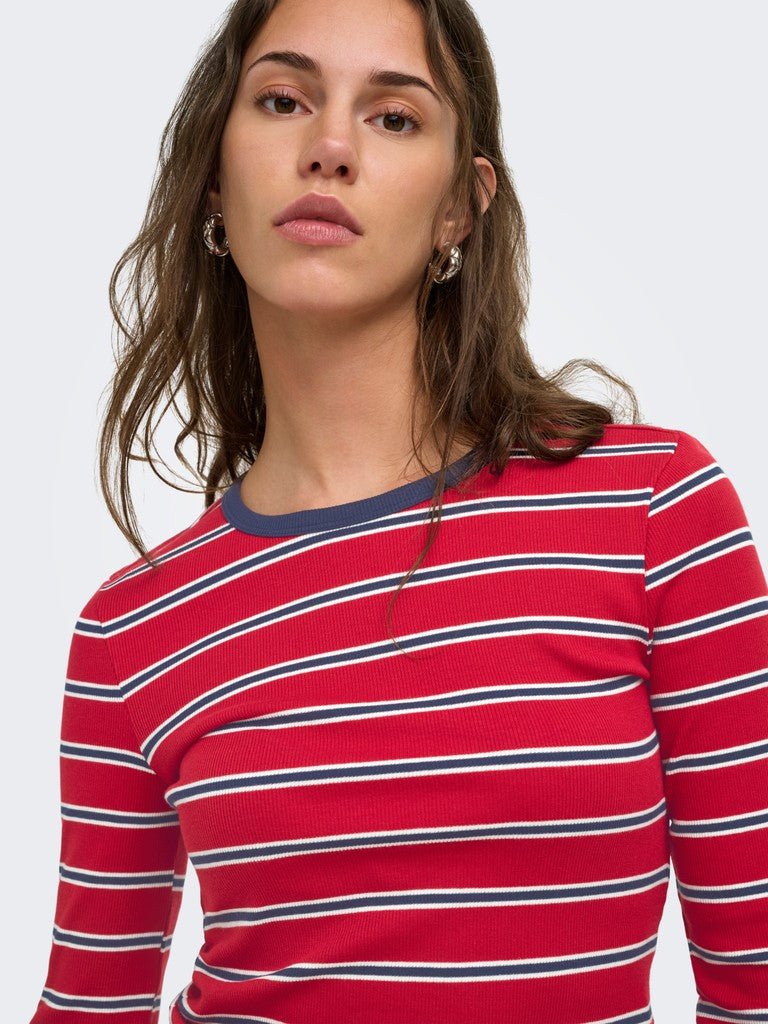 Onlval L/S O-Neck Stripe Top van Only – Tops voor dames | Meisjes Brugge