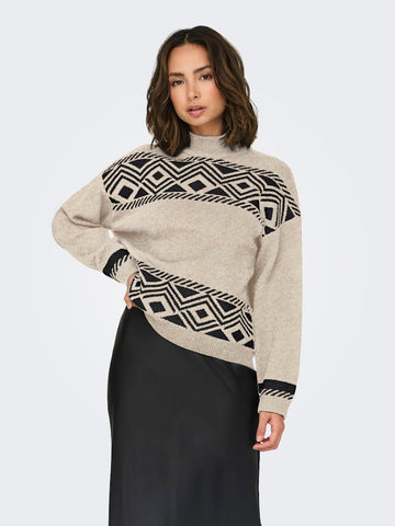 Pulls - Onlvictoria L/S Highneck Pullover Knit noos van Only