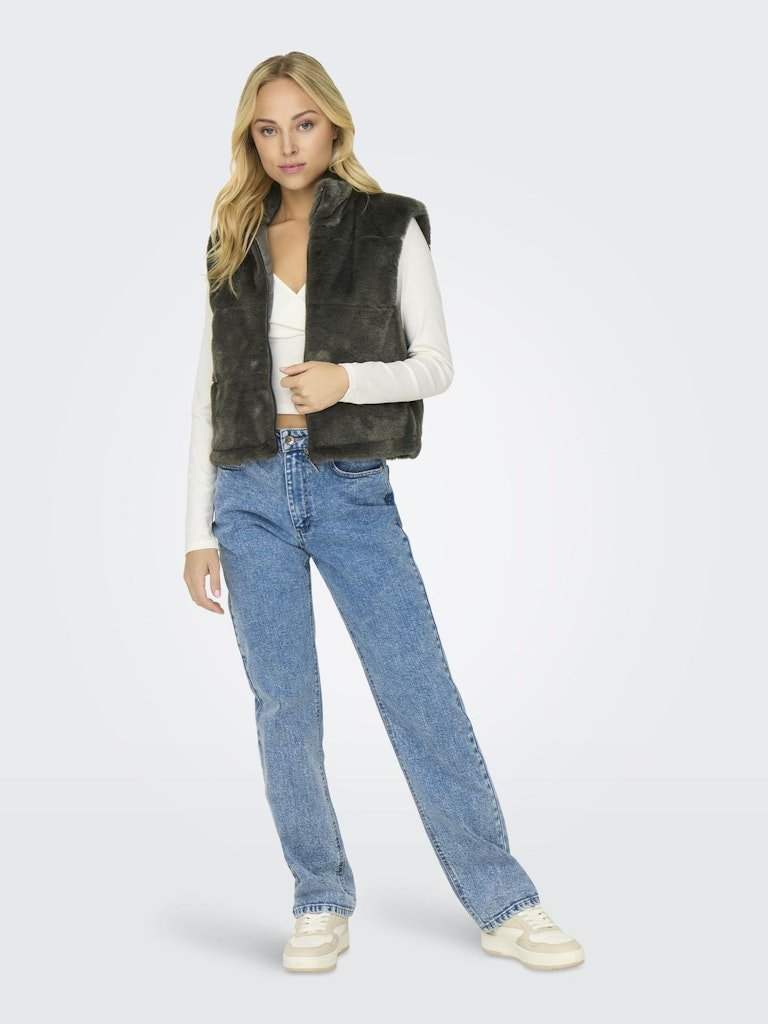 Cardigans - Onlvida Faux Fur Waistcoat van Only