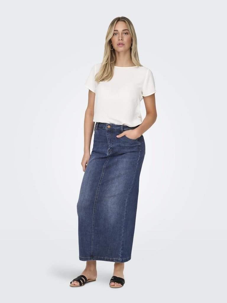 Rokken Onlwalo Mw Slit Denim Maxi Skirt Noos van Only