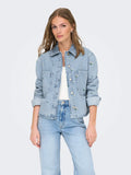 Light Blue Denim Jassen - Onlcassie Emb Ls Ovs Dnm Shirt Azg van Only