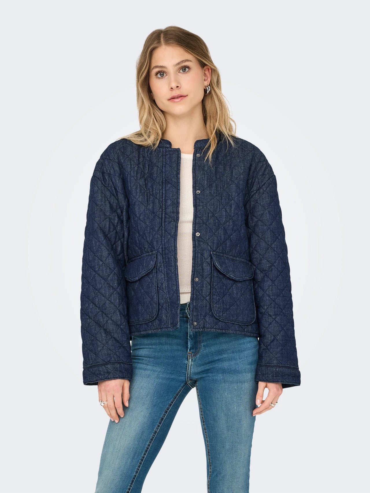 Jassen - Onlhallie Quilted Denim Jacket van Only