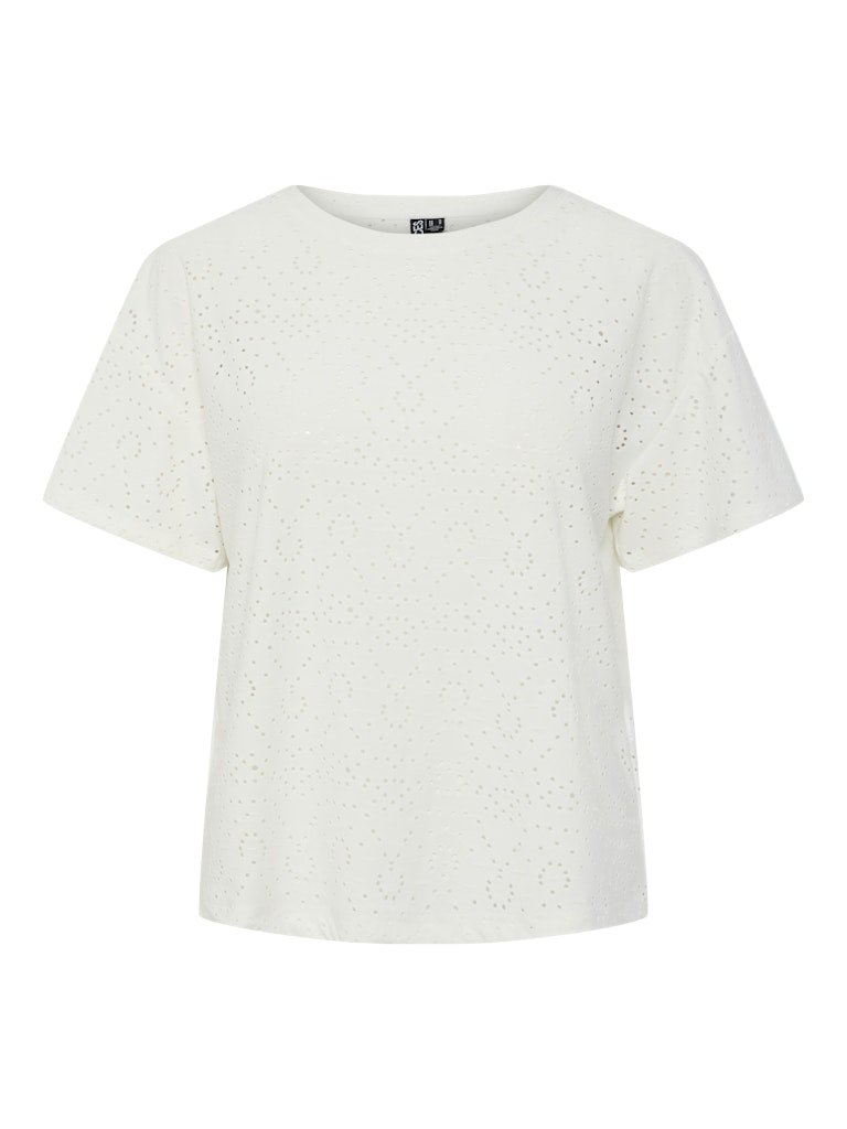 Pcabby Ss Brod Ang Tee Noos - SS25 van Pieces – T-shirts voor dames | Meisjes Brugge