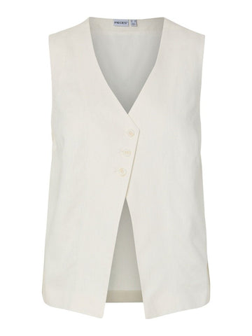 Pcawace V - Neck Linen Vest – Tailoring voor dames in kleur | Meisjes