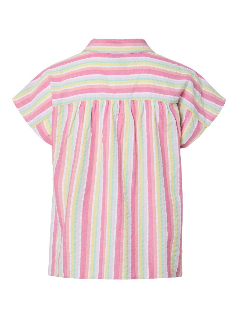 Cloud dancer-MULTI FUCHSIA PINK Shirts - Pcbatithana Ss Wvn Shirt van Pieces