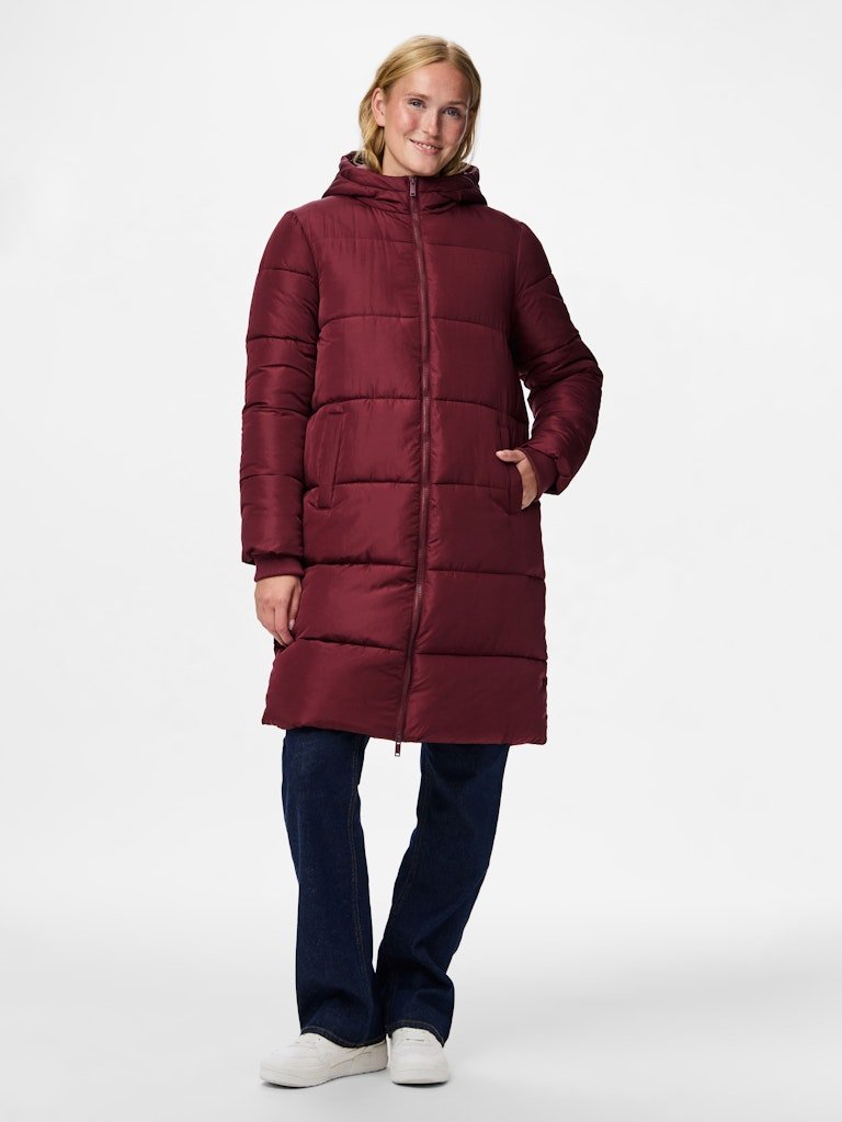 Tawny port Jassen - Pcbee New Long Puffer Jacket Noos van Pieces