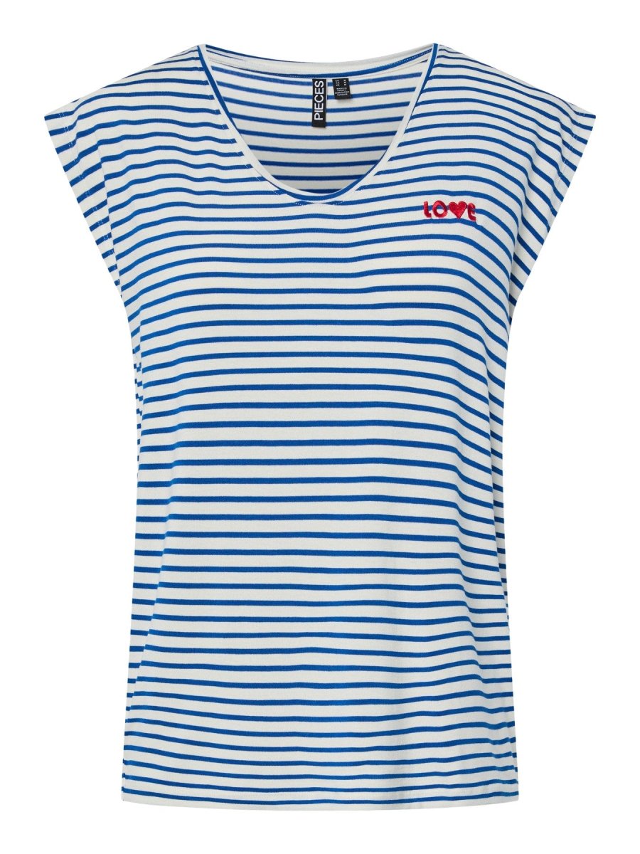 Pcbillo Emb Jrs Tee van Pieces – Tops voor dames | Meisjes Brugge