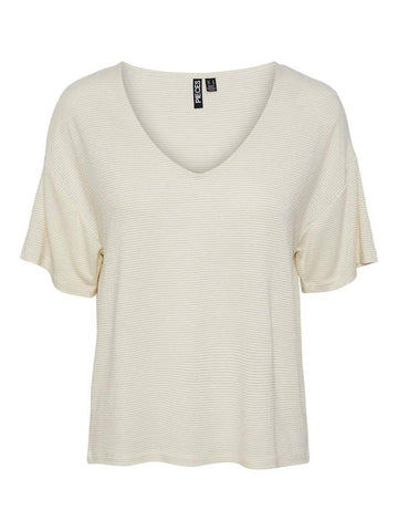 Pcbillo Oversized Tee Lurex Stripes Noos - SS25 - koop T-shirts van Pieces bij Meisjes Brugge