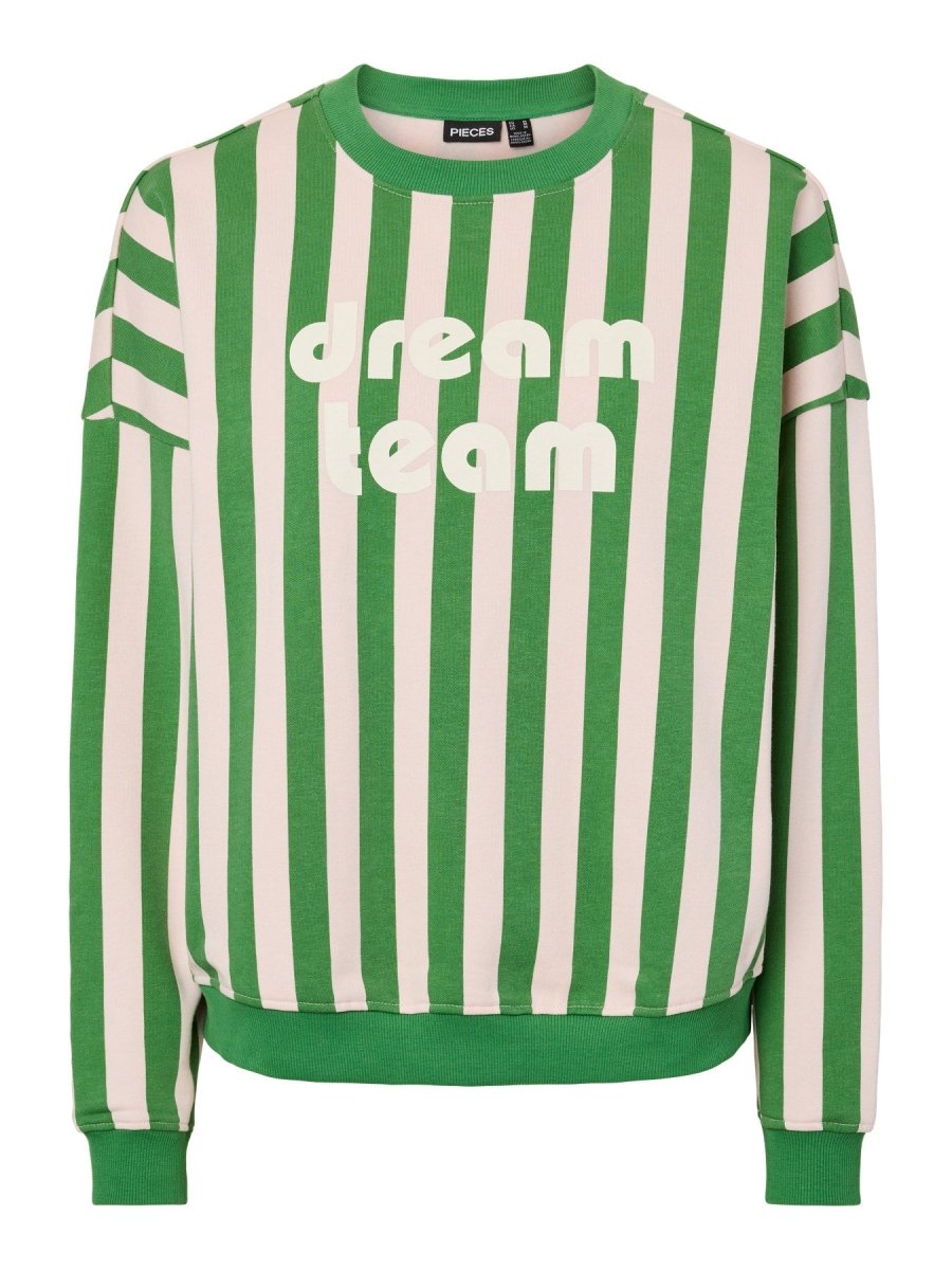 Mint green-LIGHT PEACH STRIPES-DREAM TEAM Sweaters - Pcbivoli Ls Sweatshirt van Pieces