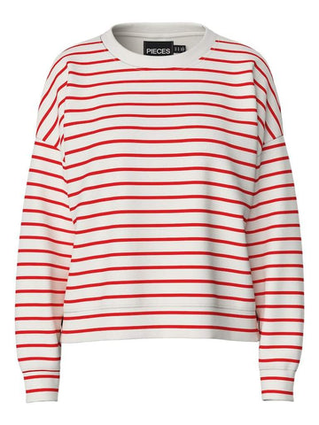 Sweaters Pcchilli Ls Sweat Stripes Fav SS24 van Pieces