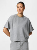 Light grey melange Tops - Pcchilli Summer 2/4 Loose Sweat Noos van Pieces