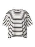 Cloud Dancer BLACK Tops - Pcchilli Summer 2/4 Sweat Stripe Noos van Pieces