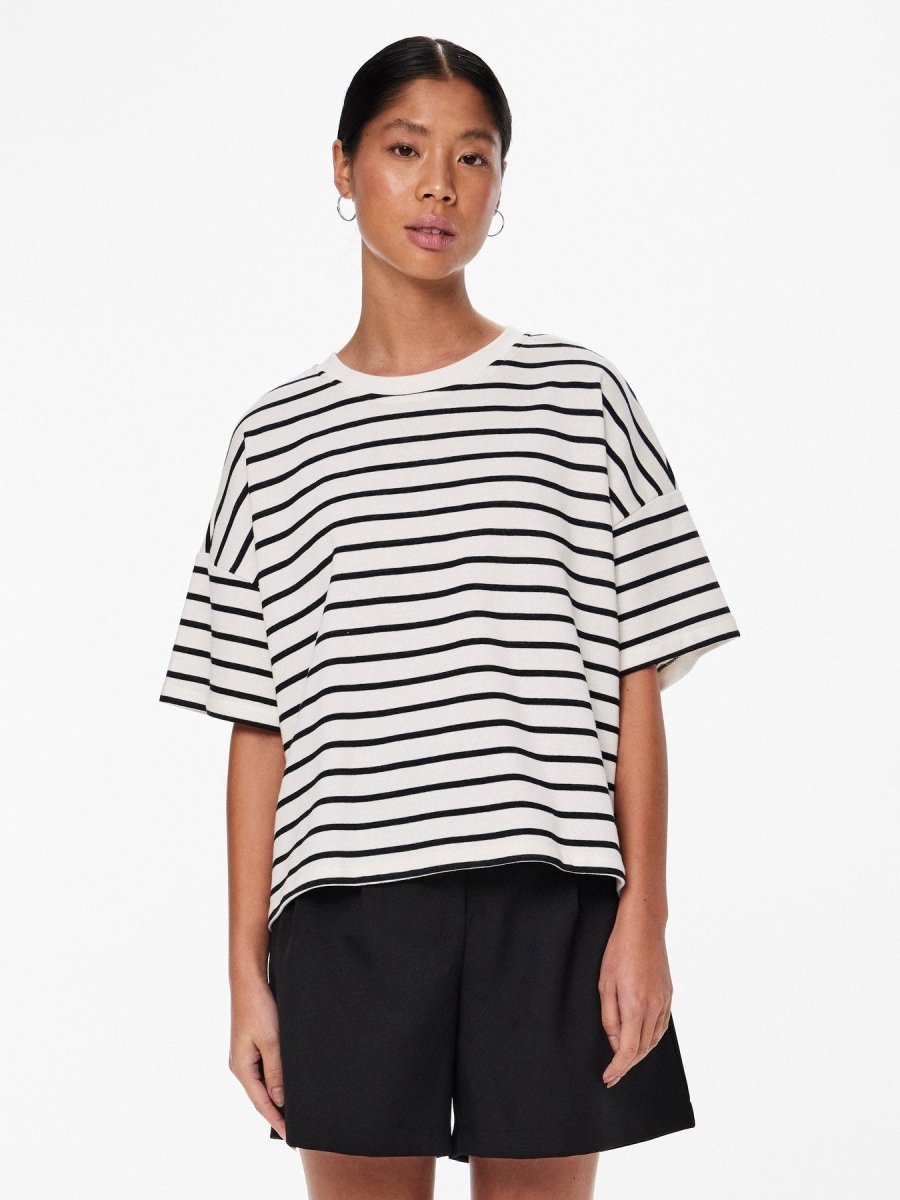 Pcchilli Summer 2/4 Sweat Stripe Noos van Pieces – Tops voor dames | Meisjes Brugge