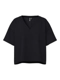 Black T-shirts - Pcchilli Summer 2/4 V-Neck Sweatshirt Noos van Pieces