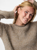 Greige Pulls - Pccleo Ls O-Neck Chunky Knit Noos van Pieces
