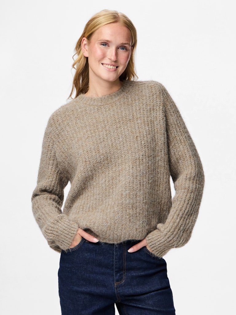 Pulls - Pccleo Ls O-Neck Chunky Knit Noos van Pieces