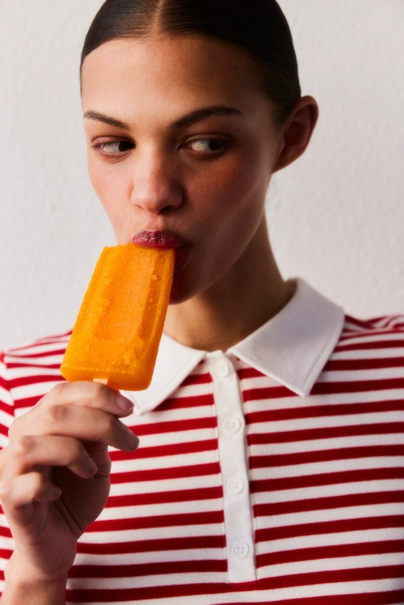 Pcdonna Ss Rib Polo Top D2D - koop Tops van Pieces bij Meisjes Brugge