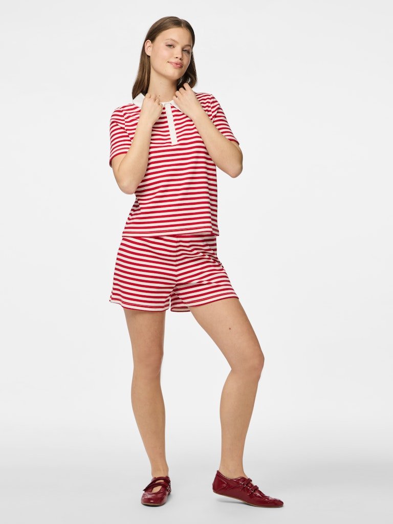 30% Pcdonna Ss Rib Polo Top D2D van Pieces – Tops voor dames | Meisjes Brugge