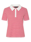 Pcdonna Ss Rib Polo Top D2D - koop Tops van Pieces bij Meisjes Brugge