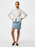 Pcflora Hw Short Denim Emb Skirt Noos – Rokken voor dames in kleur | Meisjes