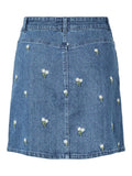Pcflora Hw Short Denim Emb Skirt Noos – Rokken voor dames in kleur | Meisjes