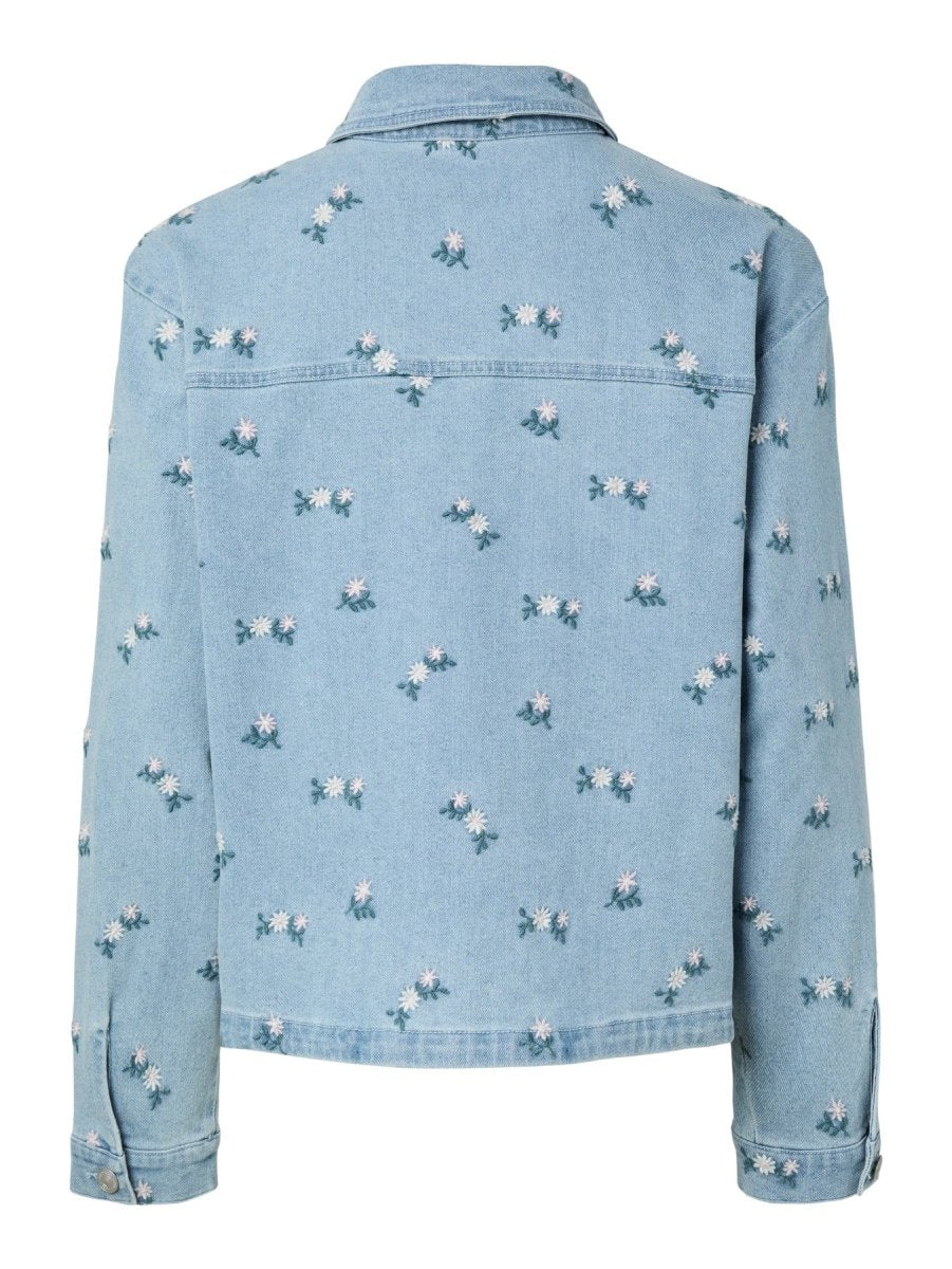 Pcflora Ls Denim Emb Shirt Noos van Pieces – Shirts voor dames | Meisjes Brugge