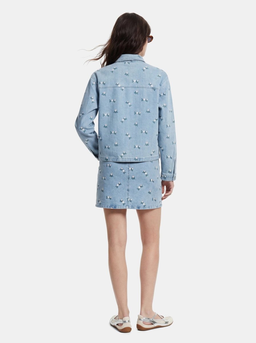 Pcflora Ls Denim Emb Shirt Noos van Pieces – Shirts voor dames | Meisjes Brugge