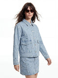 Pcflora Ls Denim Emb Shirt Noos – Shirts voor dames in kleur | Meisjes