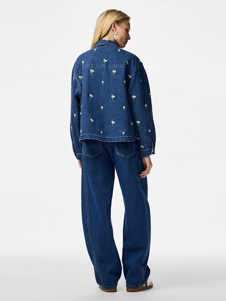 Pcflora Ls Denim Emb Shirt Noos van Pieces – Shirts voor dames | Meisjes Brugge