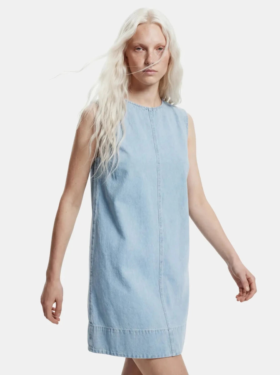Pcflora Sl Mini Denim Dress Noos van Pieces – Jurken voor dames | Meisjes Brugge