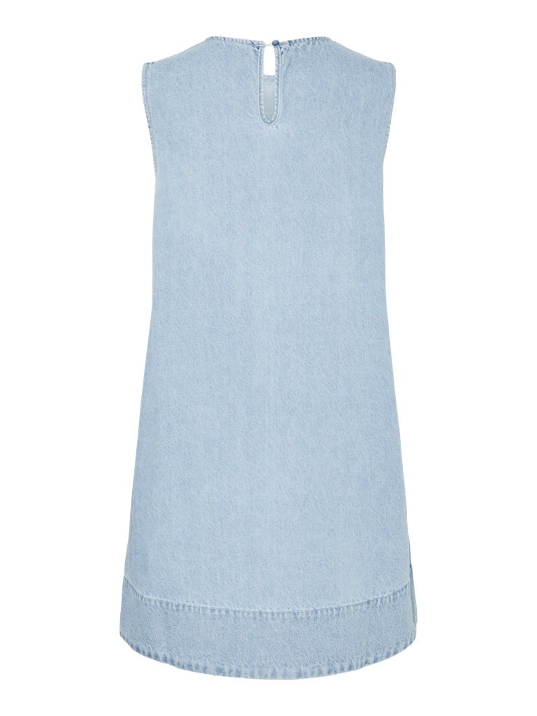 Pcflora Sl Mini Denim Dress Noos van Pieces – Jurken voor dames | Meisjes Brugge
