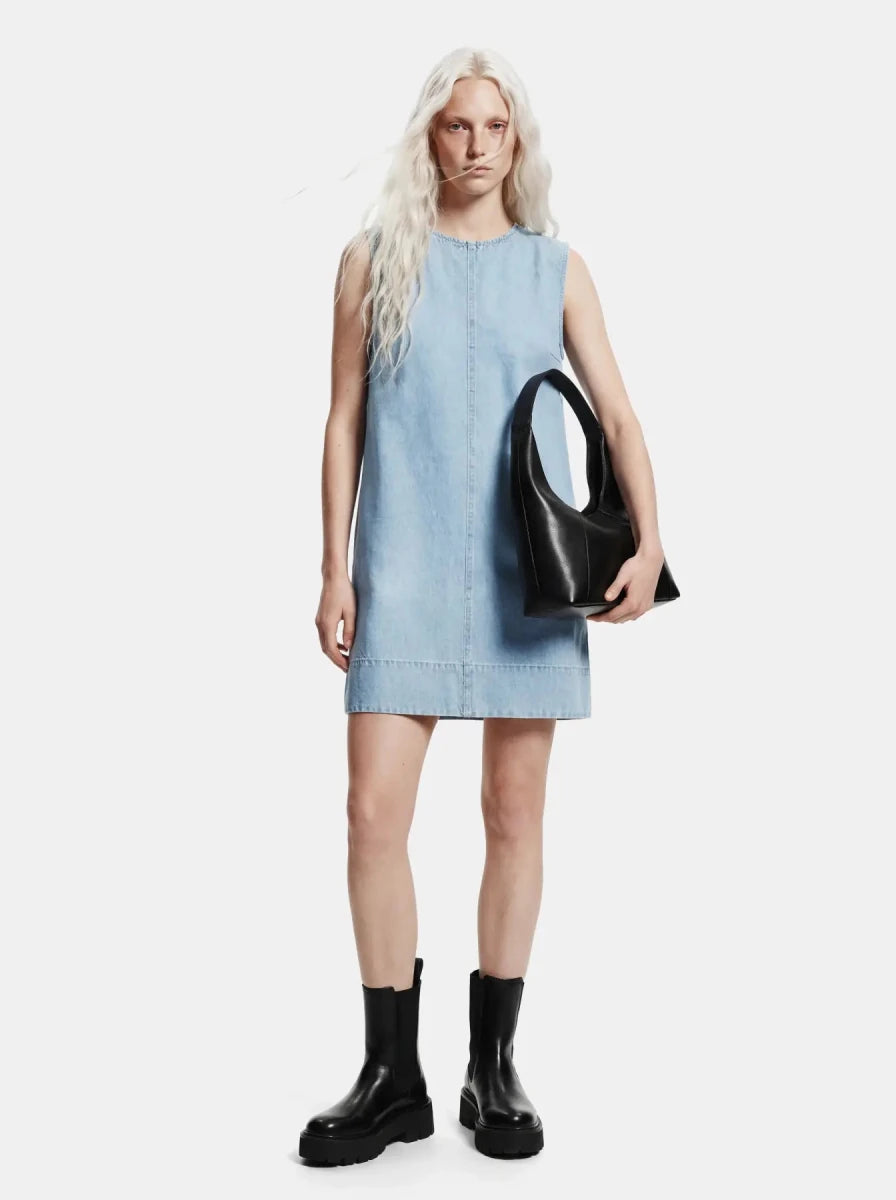 Pcflora Sl Mini Denim Dress Noos van Pieces – Jurken voor dames | Meisjes Brugge