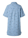 Pcflora Ss Denim Emb Dress – Jurken voor dames in kleur | Meisjes