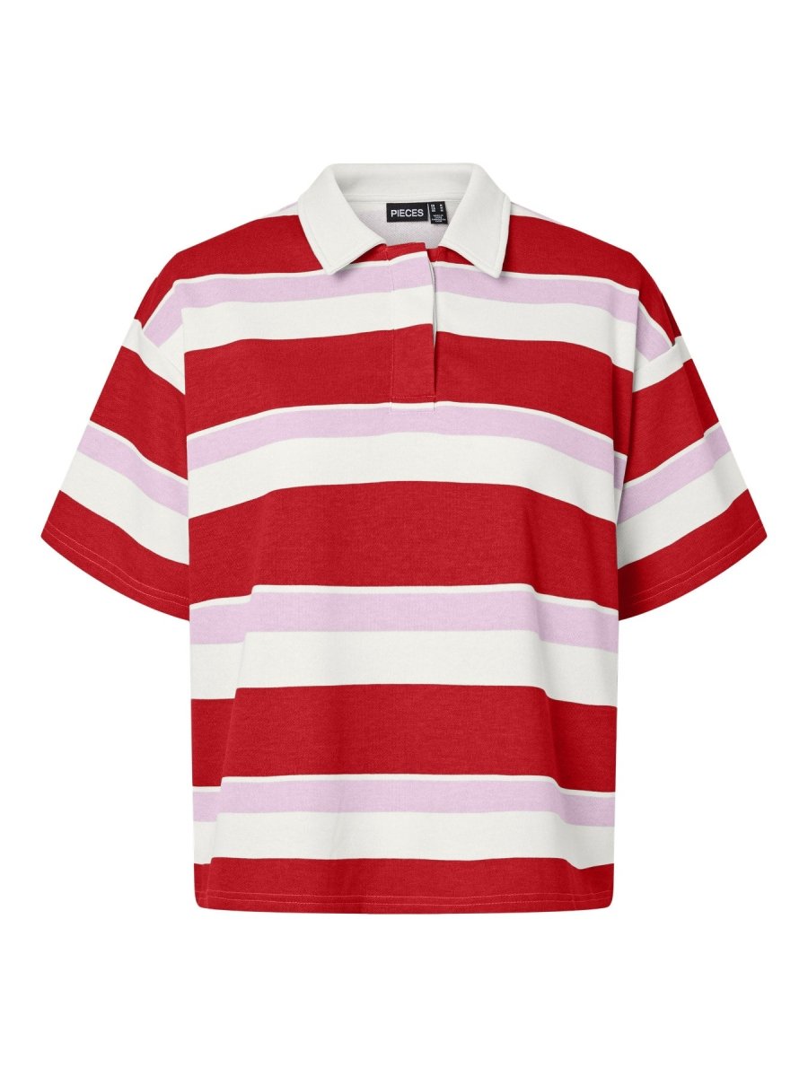 Cloud dancer-Cradle pink Sweaters - Pcgippy Ss Polo Sweat van Pieces