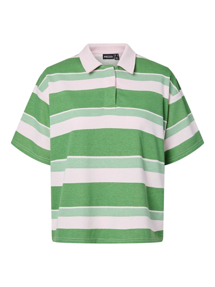 Cradle pink-Green Sweaters - Pcgippy Ss Polo Sweat van Pieces