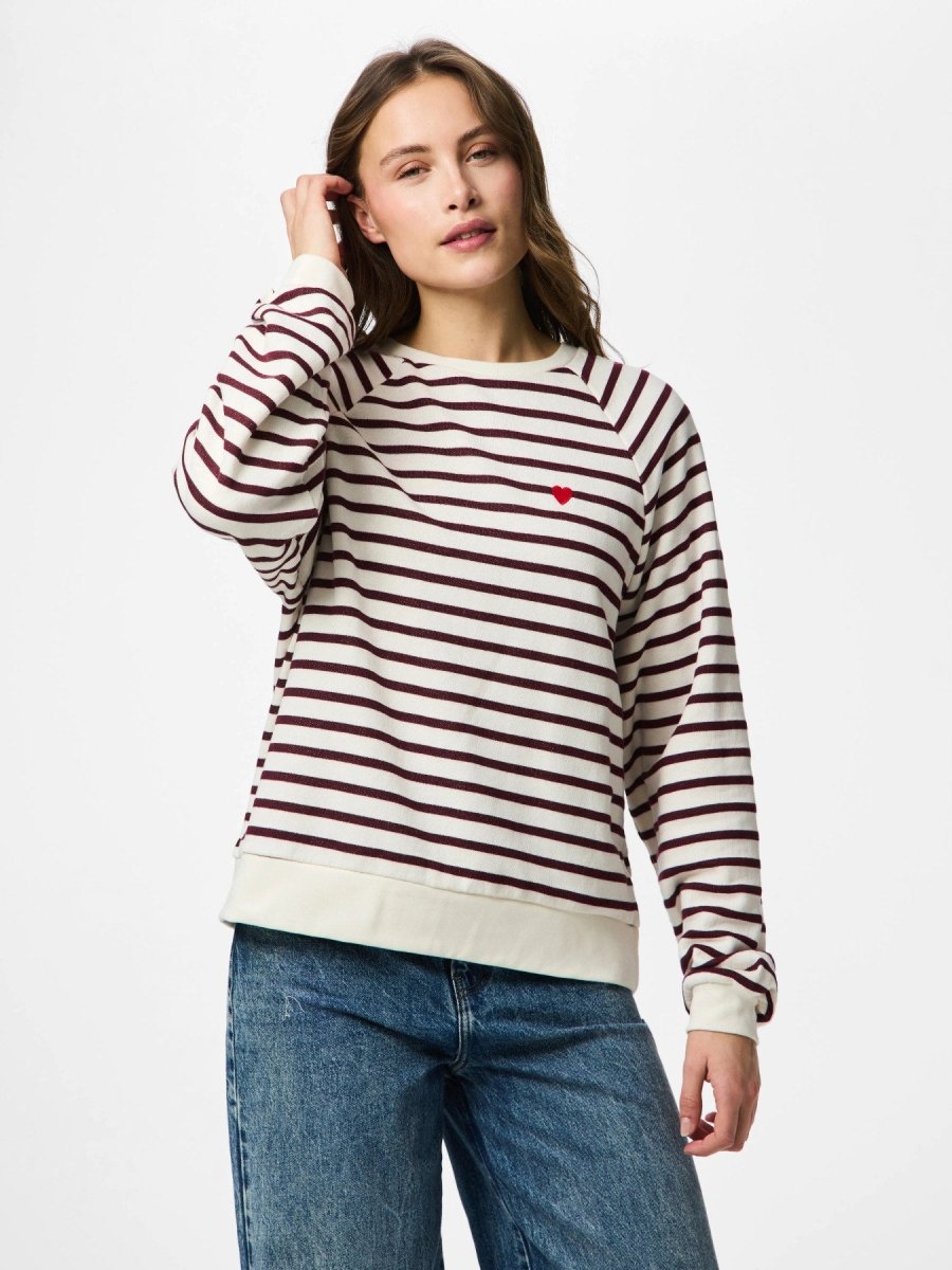 Pcgreta Ls Emb Ub Sweat Noos - koop Sweaters van Pieces bij Meisjes Brugge