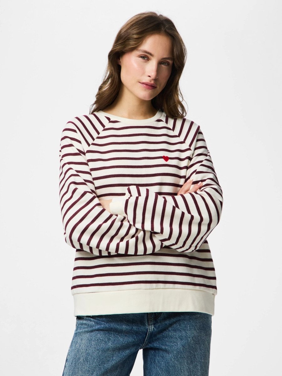 Pcgreta Ls Emb Ub Sweat Noos van Pieces – Sweaters voor dames | Meisjes Brugge