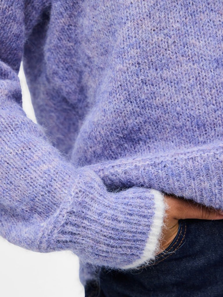 Baby lavender Pulls - Pcivy Ls O-Neck Contrast Knit Noos van Pieces