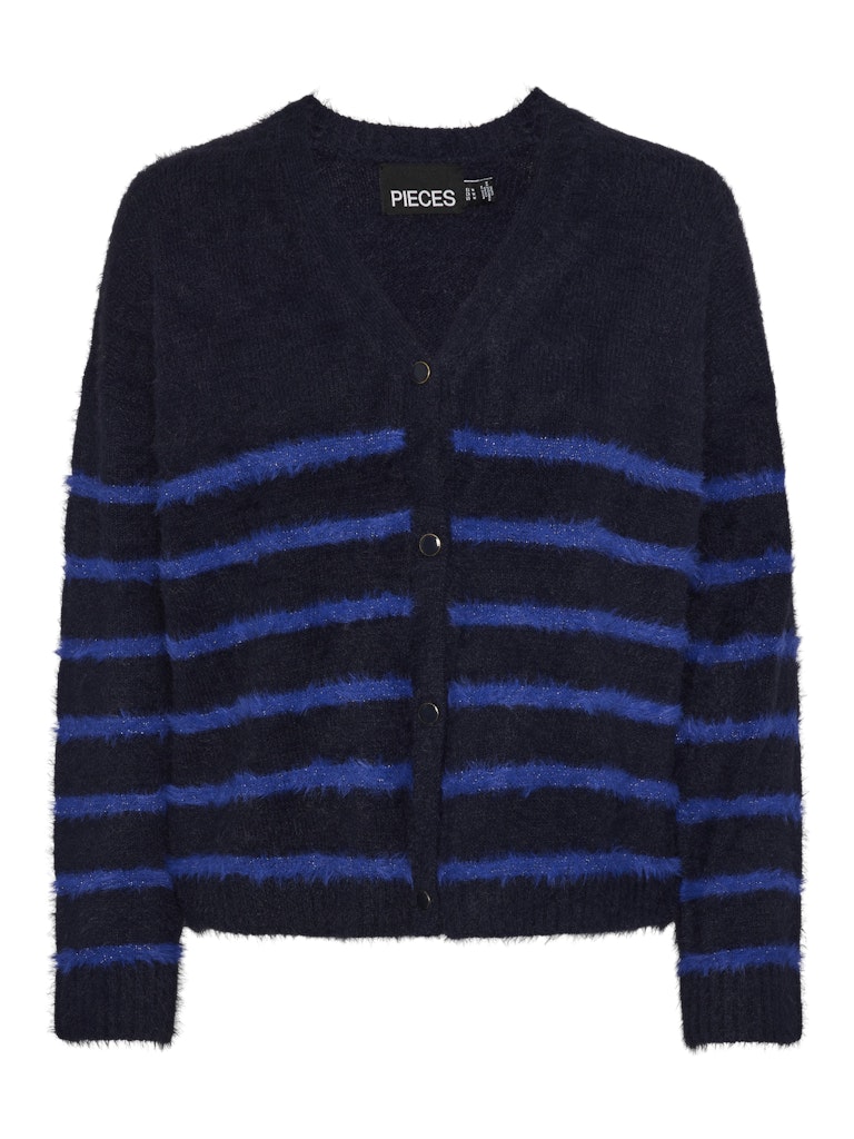 Maritime Blue MULTI LUREX Cardigans - Pcjana Ls Knit Cardigan van Pieces