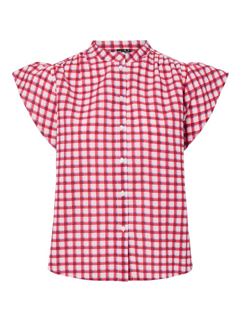 Fruit dove-Adrenaline rush + Cradle pink Shirts - Pcjavier Ss Check Shirt van Pieces